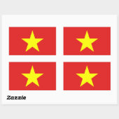 Sticker rectangulaire étoile jaune drapeau du Viet (Feuille)