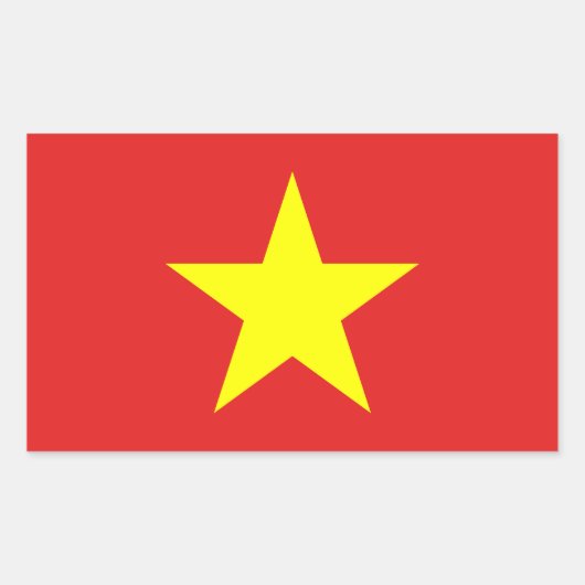 Sticker rectangulaire étoile jaune drapeau du Viet (Devant)