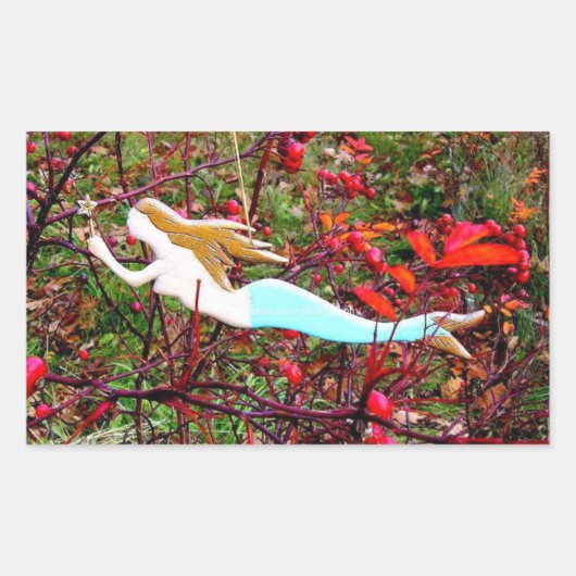 Sticker Rectangulaire étoile portant mermaid (Devant)