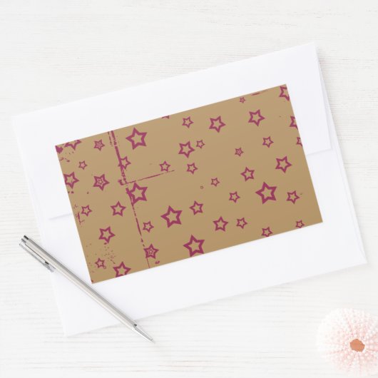 Sticker Rectangulaire étoiles (Enveloppe)