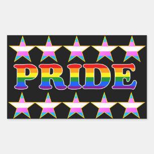 Sticker Rectangulaire Étoiles de la Fierté Trans PRIDE