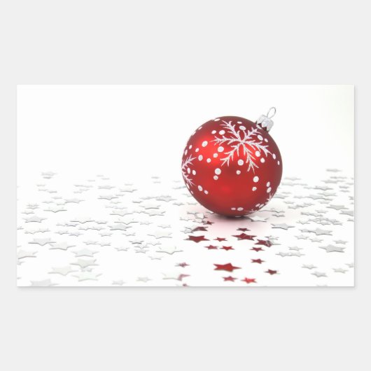 Sticker Rectangulaire Étoiles de Noël (Devant)