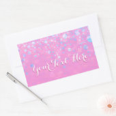 Sticker Rectangulaire Étoiles de Parties scintillant de Bokeh rose (Enveloppe)