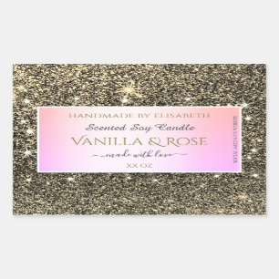 Sticker Rectangulaire Étoiles de Parties scintillant tendance Emballage