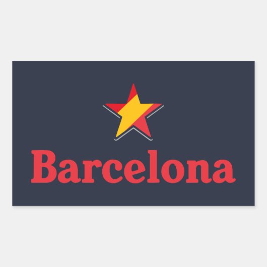 Sticker Rectangulaire Étoiles d'Espagne – Barcelone (Devant)