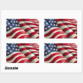 Sticker Rectangulaire Étoiles et Bandes (Feuille)