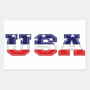 Sticker Rectangulaire Étoiles et bandes patriotiques USA