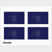 Sticker Rectangulaire étoiles sagittaire (Feuille)