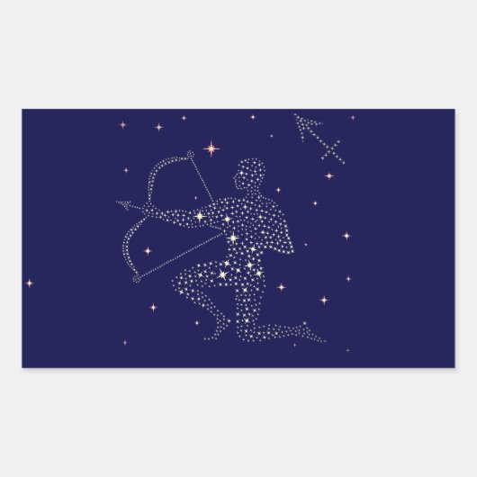 Sticker Rectangulaire étoiles sagittaire (Devant)