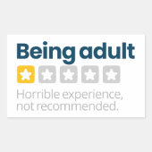 Sticker Rectangulaire Être adulte (Devant)