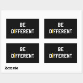 Sticker Rectangulaire Être différent Motivationnel dire (Feuille)