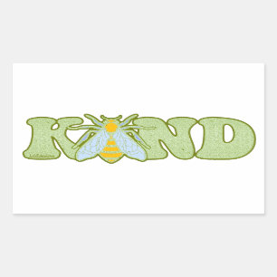 Sticker Rectangulaire ÊTRE GENTIL inspirateur abeille motivationnelle