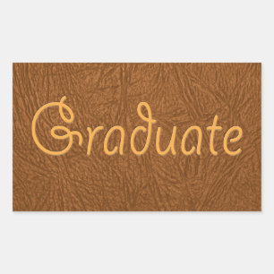 Sticker Rectangulaire Étudiant Brown en cuir de vache Regarder
