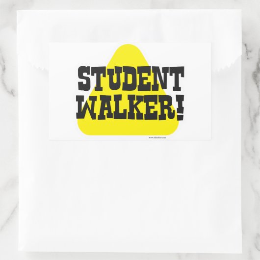 Sticker Rectangulaire Étudiant Walker (Sac)