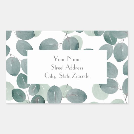 Sticker Rectangulaire Eucalyptus Moderne 2 (Devant)