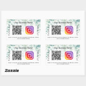 Sticker Rectangulaire Eucalyptus vert entreprise qr code instagram (Feuille)