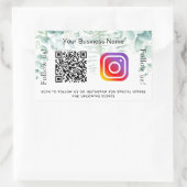 Sticker Rectangulaire Eucalyptus vert entreprise qr code instagram (Sac)