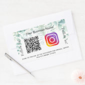 Sticker Rectangulaire Eucalyptus vert entreprise qr code instagram (Enveloppe)