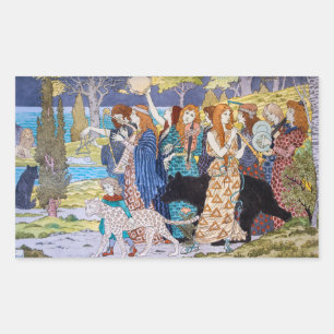 Sticker Rectangulaire Eugene Grasset - Panneau décoratif harmonique