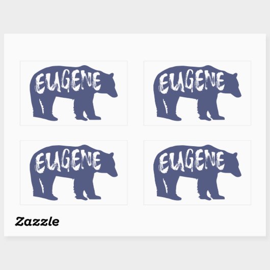 Sticker Rectangulaire Eugene Oregon Bear (Feuille)