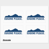 Sticker Rectangulaire Eugene Oregon S'Il Vous Plaît (Feuille)