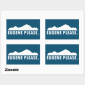 Sticker Rectangulaire Eugene Oregon S'Il Vous Plaît (Feuille)
