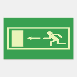 Sticker Rectangulaire Euro urgence officielle, signe de sortie de