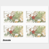 Sticker Rectangulaire Europe Carte Pays Antique Mondiale (Feuille)