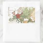 Sticker Rectangulaire Europe Carte Pays Antique Mondiale (Sac)