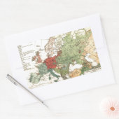 Sticker Rectangulaire Europe Carte Pays Antique Mondiale (Enveloppe)