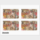 Sticker Rectangulaire Europe Travel Vintage (Feuille)