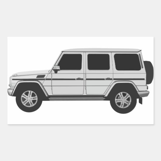 Sticker Rectangulaire European Truck 4x4 gris (Devant)