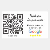 Sticker Rectangulaire Évaluation d'entreprise avec Google Avis Code QR (Devant)