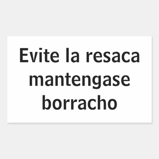 Sticker Rectangulaire evite la resaca (Devant)