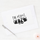 Sticker Rectangulaire Ew Les Gens Drôles Chats Noirs Mignons (Enveloppe)