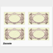 Sticker Rectangulaire Ex-libris de style victorien simple (Feuille)