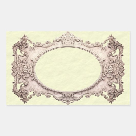 Sticker Rectangulaire Ex-libris de style victorien simple (Devant)