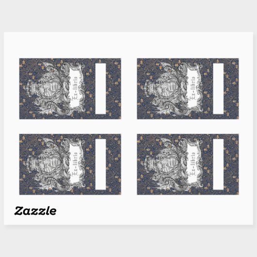 Sticker Rectangulaire Ex-Libris Dragon Bookplate (Feuille)