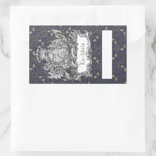 Sticker Rectangulaire Ex-Libris Dragon Bookplate (Sac)