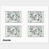 Sticker Rectangulaire Ex Libris Fleur De Lys Cross (Feuille)