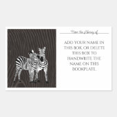 Sticker Rectangulaire Ex-libris Zebra Play (Devant)