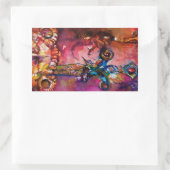 Sticker Rectangulaire EXCALIBUR épée magique, Imaginaire jaune rouge (Sac)