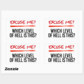 Sticker Rectangulaire Excusez-moi quel niveau c'est (Feuille)