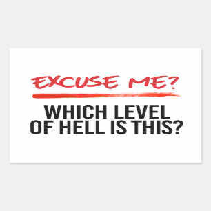 Sticker Rectangulaire Excusez-moi quel niveau c'est