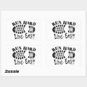 Sticker Rectangulaire Exécutez dur, en direct facile (Feuille)