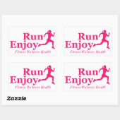 Sticker Rectangulaire Exécutez et profitez (Feuille)