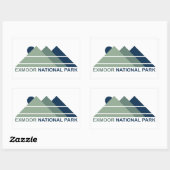 Sticker Rectangulaire Exmoor National Park Mountain Sun (Feuille)