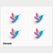 Sticker Rectangulaire Exotic Rainbow Hummingbird (Feuille)