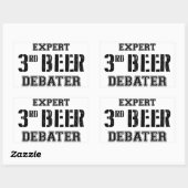 Sticker Rectangulaire Expert Troisième Débat De Bière (Feuille)