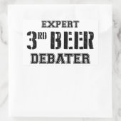 Sticker Rectangulaire Expert Troisième Débat De Bière (Sac)